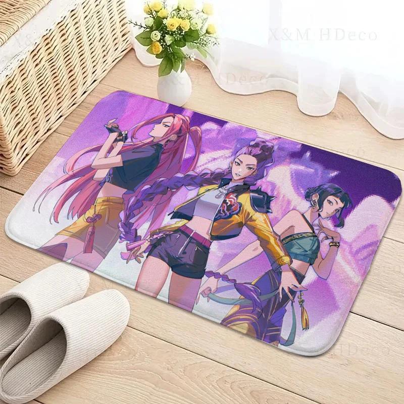 Kpop D-demon Hunters Floor Mat Rectangle Anti-slip Home Soft Badmat Front Door Indoor Outdoor Mat Welcome Doormat