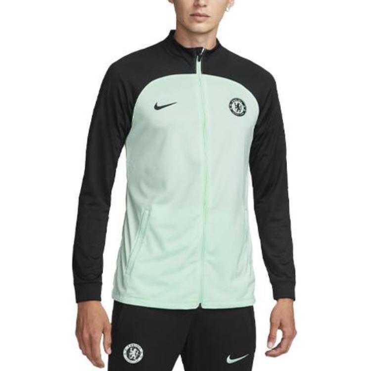 Nike Chelsea FC Strike Third Logo Embroidered Color Block Stand Collar Casual Jacket Men Jackets Mint-Foam DZ0907-353