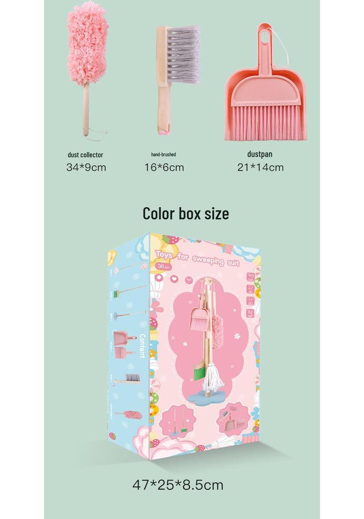 Kids' Wooden Cleaning Play Set: Broom, Mop & Tools for Early Learning