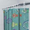 Colorful Fish Shower Curtain Blue Green Tones, Patterned Bathroom Liner for Home Decor Waterproof Fabric (72 X 72 Inches)