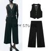 Spring New Women's Clothing Casual Sleeveless Vest 2408590 High Waist Wide Leg Casual Trousers Casual Trousers 2405590
