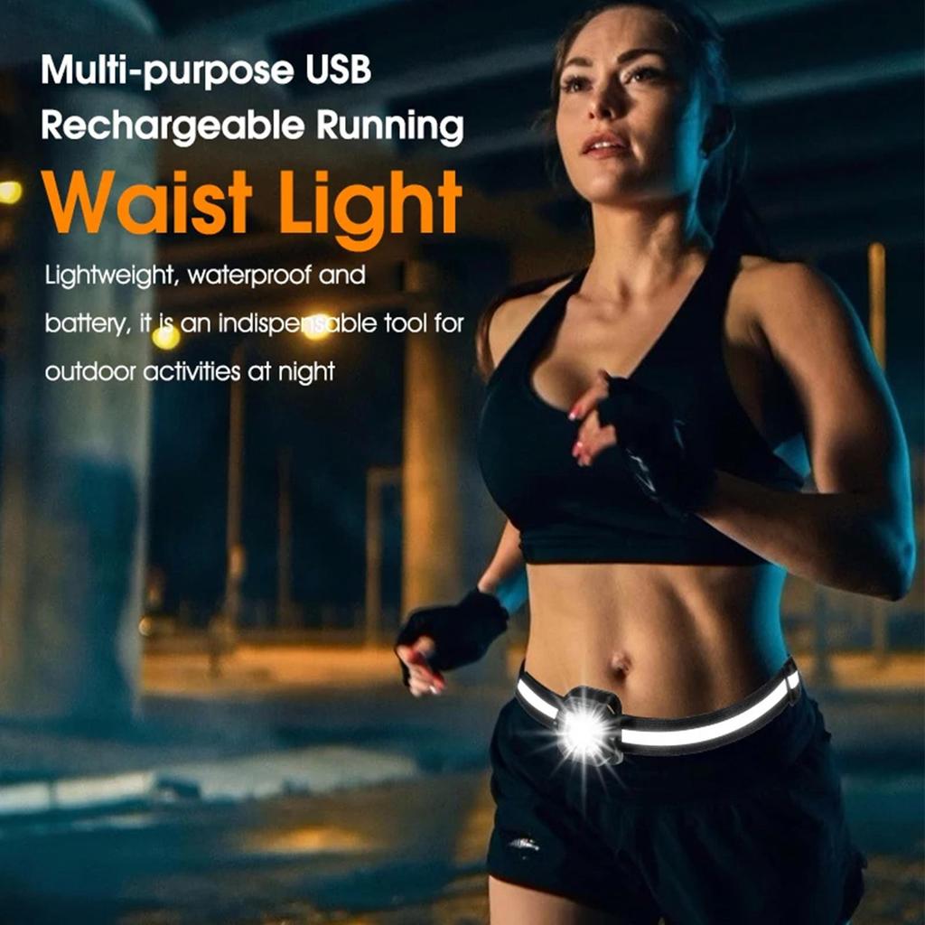 Night Running Light Night Dimmable Rechargeable Running Waist Light High Brightness Women Men Runners Light Reflective Belt Lamp