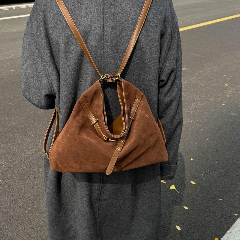 Retro Suede Tote Bag for Women, Fashionable Commuter Shoulder Bag, Large Capacity Multi-Functional Handbag for Fall Winter