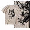 Coolmind MAE 100% Cotton Wolf Printed Exclusive Graphic Men T Shirt Big Size Streetwear Men Tshirt for Men T-shirt Tee Shirts
