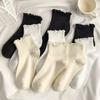 1/2/3pairs Cotton Ruffles Ankle Socks Women Lolita Cute Kawaii Korean Stocking Girl Spring Black White Middle Tube Japanese Sox
