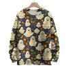 Ladies' Fashionable Casual Long Sleeved Halloween Printed Round Neck Knitted Yarn