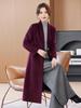 2025 Women's Slimming Long Cashmere Coat - Double-Sided Wool & Over-the-Knee Design for Autumn/Winter