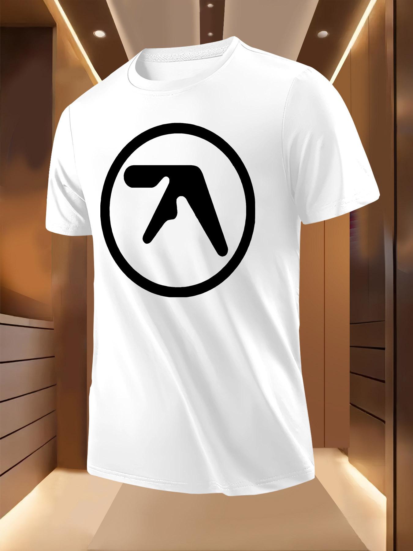 Black Tshirt with White Abstract Symbol Print - Breathabl... XXXXL