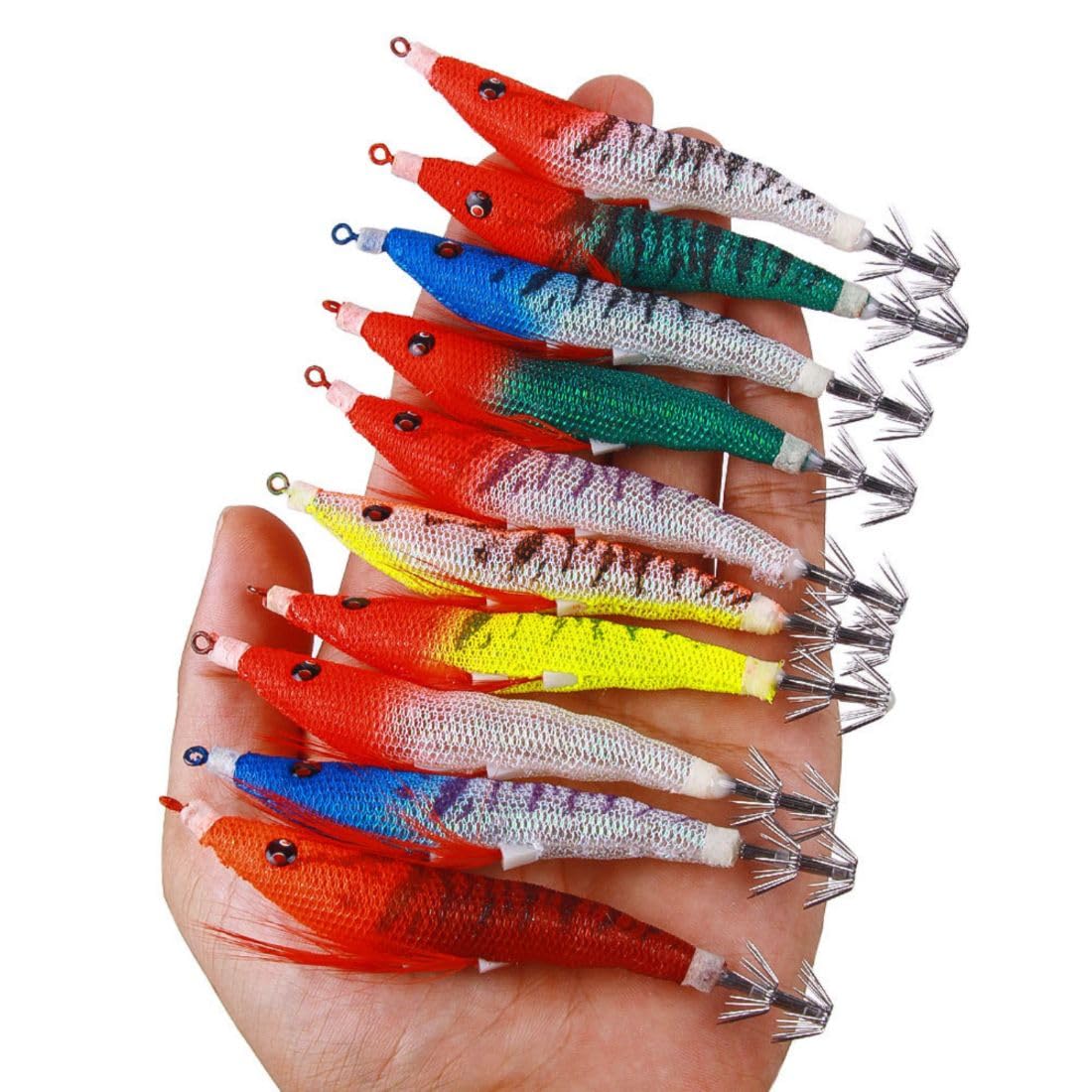 

Luminous Metal Squid Fishing Lures for Shrimp and Squid Sea Night Fishing 10cm x Set of 10 Fishing, Fishing, Tackle, Floats, Approx. 6.5g, (Value