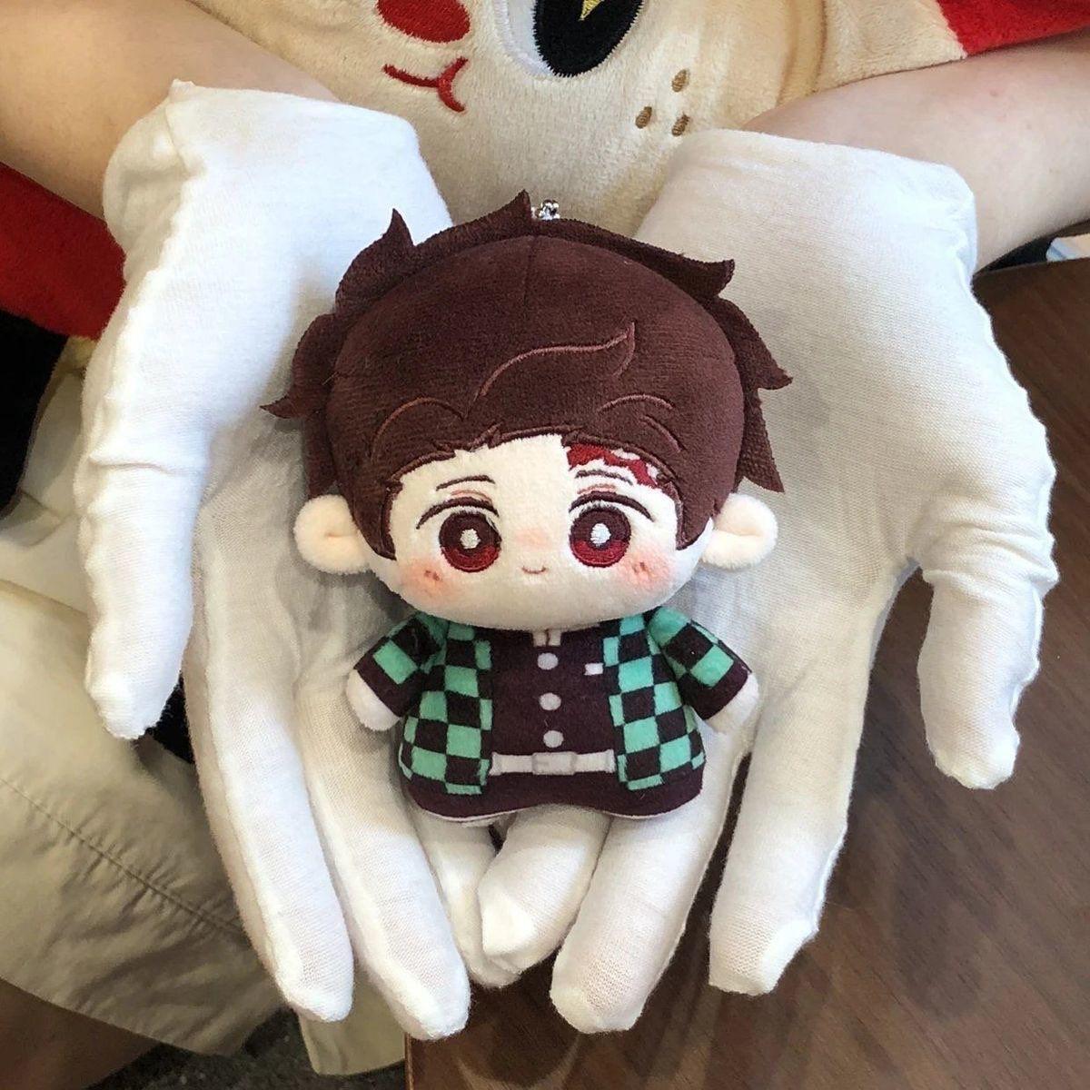 10cm Anime Demon Slayer Kimetsu No Yaiba Plush Kamado Tanjiro Agatsuma Zenitsu Hashibira Inosuke Tomioka Giyuu Charm Doll Toys 10cm