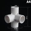 Heavy Duty PVC Pipe Coupler 20/25/32/40/50mm 3/4/5/6 Way 3D Connectors for Agricultural Irrigation DIY Pipe Rack Plumbing Repairs