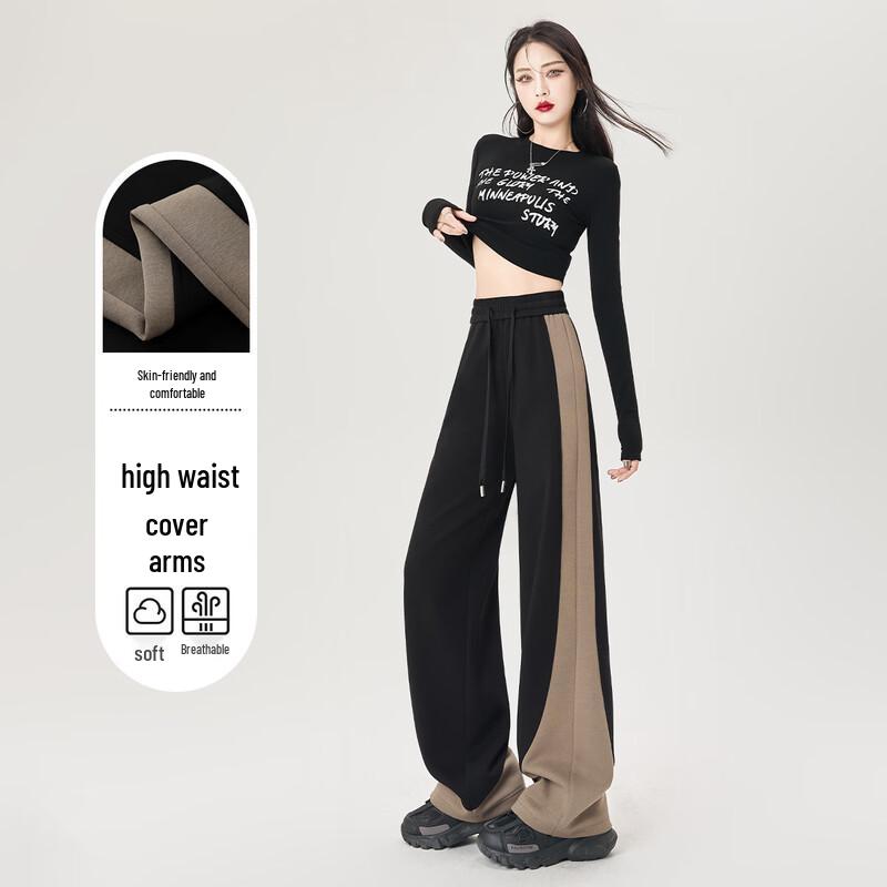 

Women s Color Block High-Waist Casual Pants S