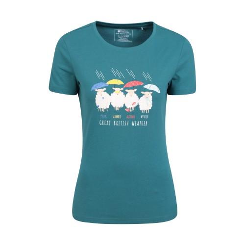 Mountain Warehouse Womens/Ladies Great British Weather T-Shirt 14 UK bleu pétrole