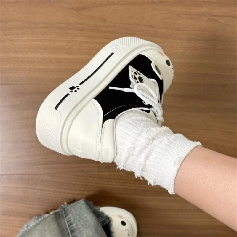 Soft Cute Round House Cute Soft Girl Canvas Shoes Women's 2025 Spring New Comfortable Round Head Sneakers Women