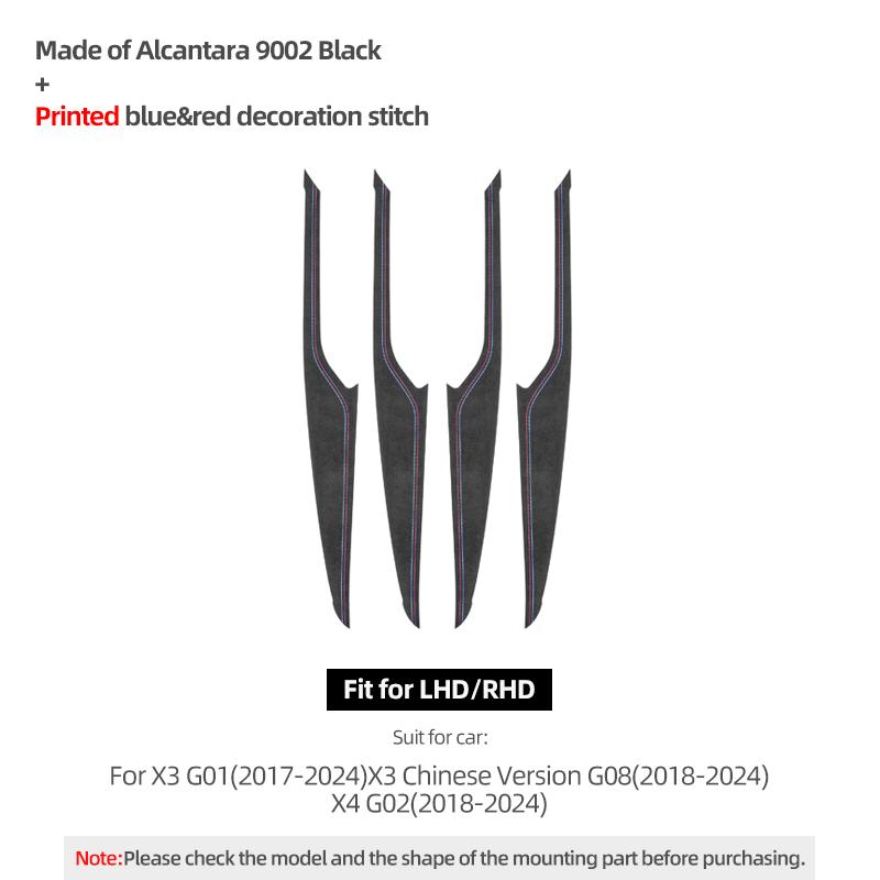 For BMW X3 G01 X4 G02 Made of Alcantara/Carbon Fiber Leather Car Interior Door Panel Trim Strips Performance Stickers Accessory