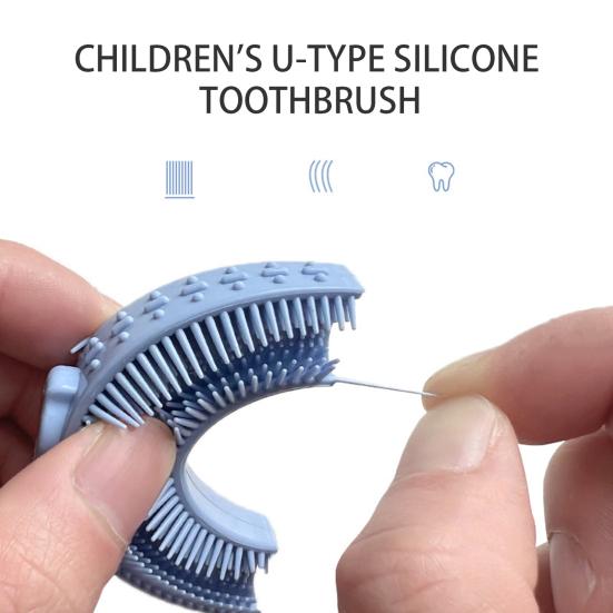 U-shaped Toothbrush Manual Easy To Use Cute Shape Soft Bristle Adorable Clean Silicone U-shaped Children Toothbrush for Child