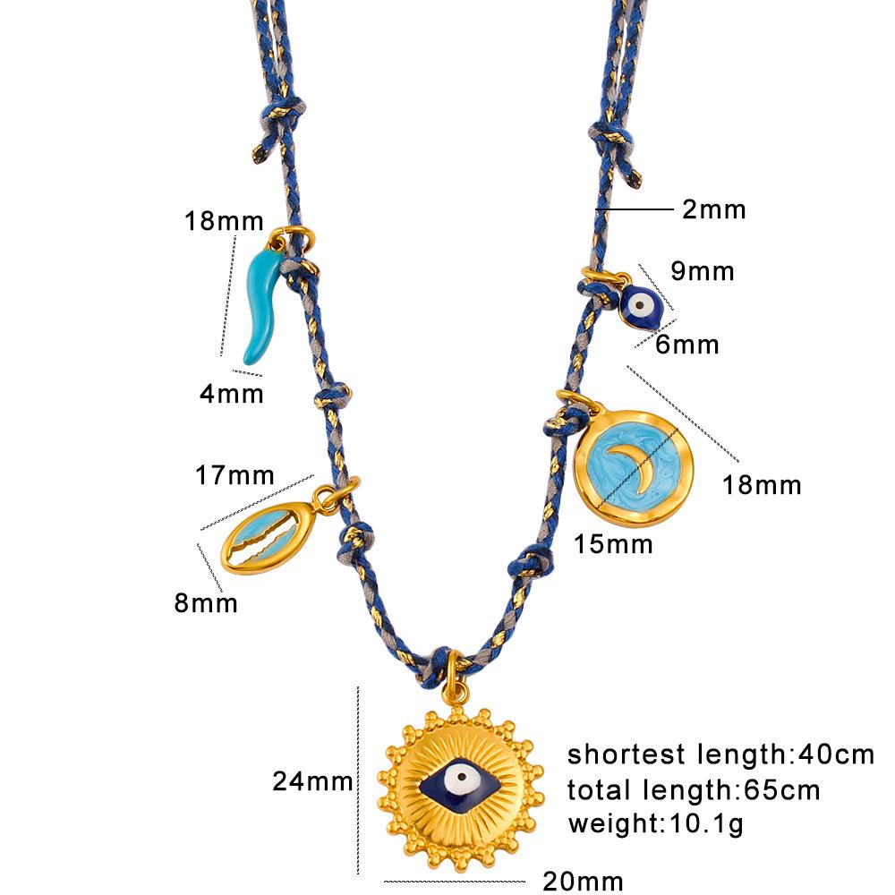 Trendy Knotted Rope DIY Multi-Pendant Necklace: Titanium Steel 18K Gold Adjustable Braided Luxury Clavicle Chain