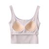 Women's Solid Color Vest Without Wires, Padded Round Neck Bottoming Top
