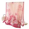 Orange Mengqi Encryption Yourou Gauze Printing Spring And Summer Silk Scarf Large Long Scarf Travel Shawl Sunscreen Women'S Scarf Headscarf