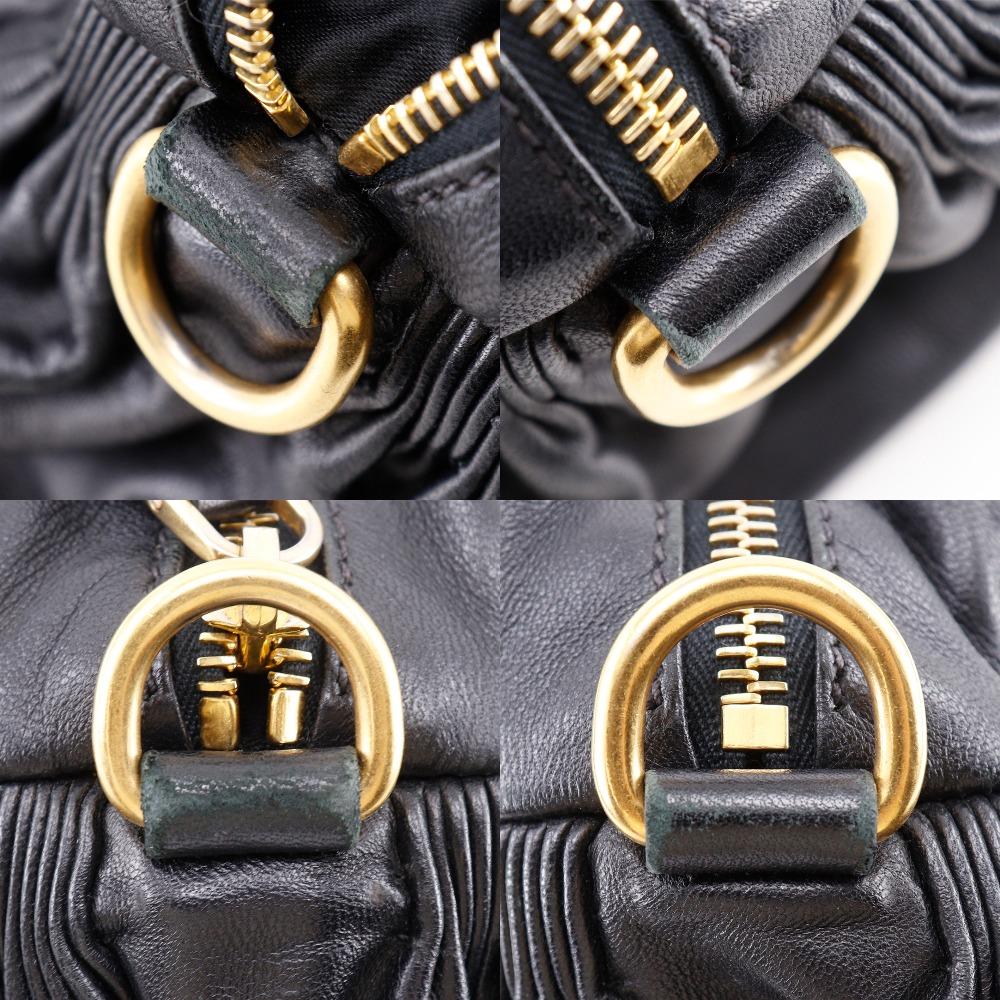 MIUMIU Materasse Handbag RR1300 black leather Women Used