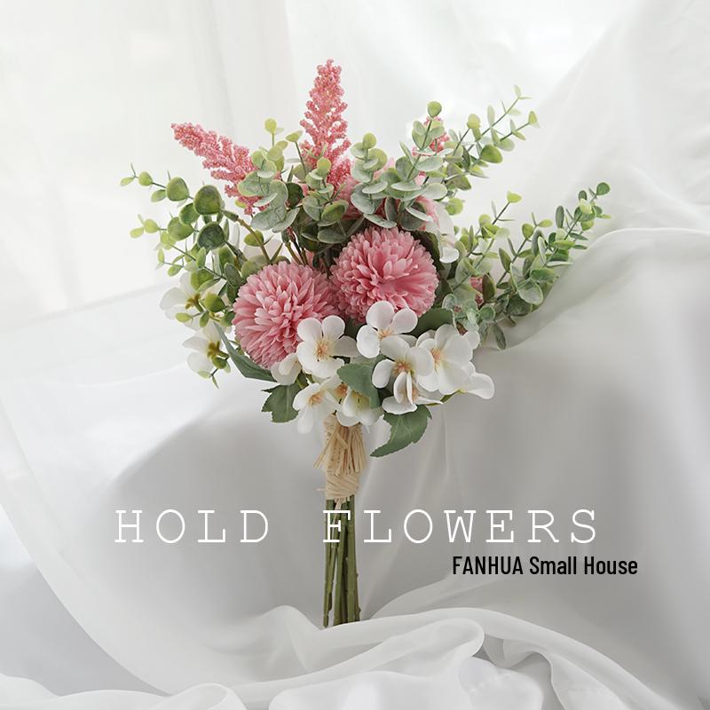 Bouquet Sposa Eucalipto Stile Foresta - Composizione Floreale Artificiale a Mano per Matrimoni & Arredo Casa
