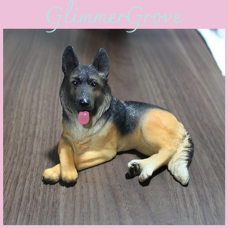 German Shepherd Resin Car Decor With Realistic Animal Figure For Gift And Home Decoration