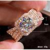 925 Sterling Silver Shiny Full Diamond Gemstone Ring Cubic Zirconia Rings CZ Diamond Multi Row Ring Eternity Engagement Wedding Band Ring for Women
