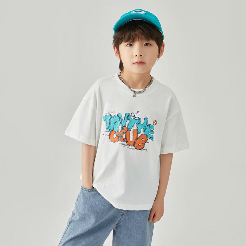 Duoduo Boys' Cool-Touch Cotton Cartoon Letter Print T-Shirt