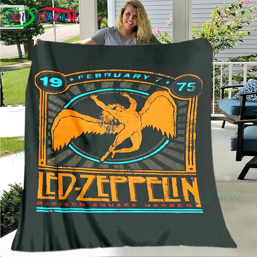 Pop Singer L-Led-Zeppelin Blanket,Flannel Throw Blanket for Home Bedroom Bed Sofa Picnic Office Hiking Leisure Nap Birthday Gift