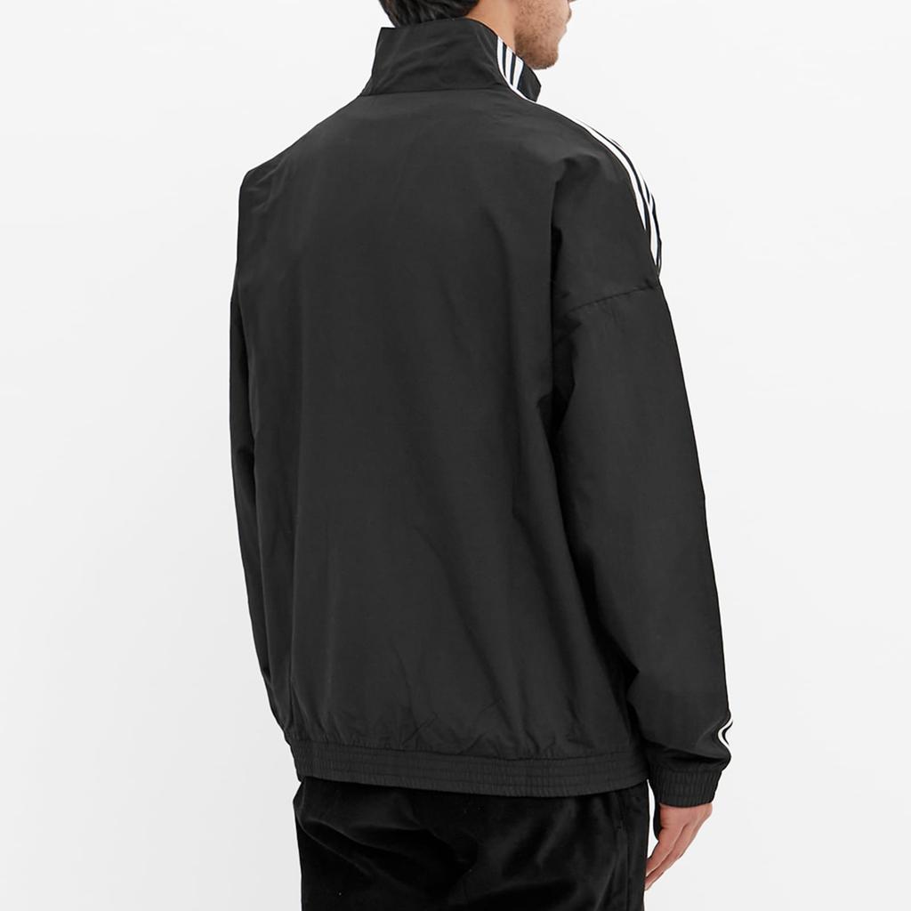 Adidas Originals Striped Logo Loose Stand Collar Sports Jacket Men Outerwear Black H41391