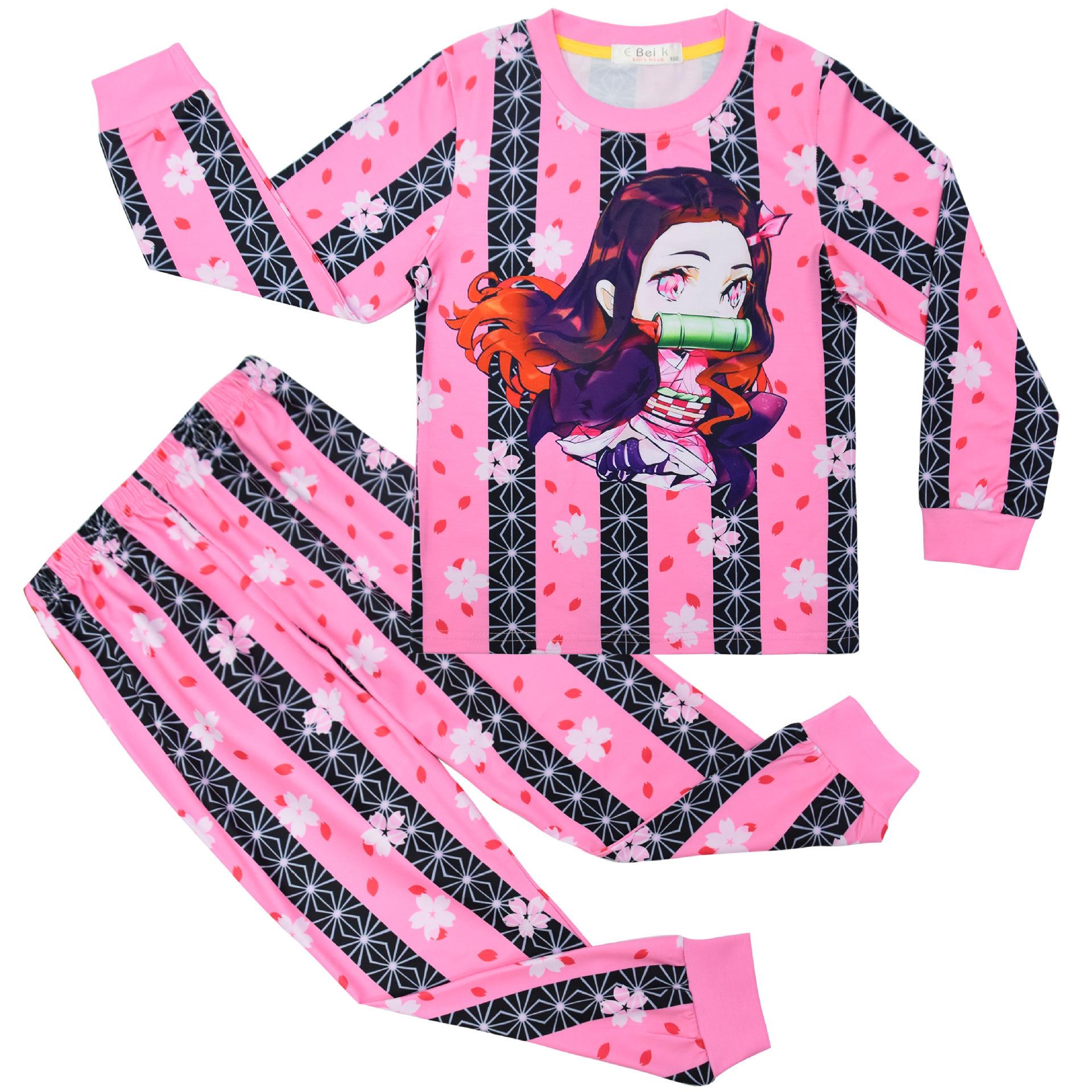 

Animation Cartoon Digital Printing, Middle-Aged And Older Children S Loungewear Long-Sleeved Pajamas Set 6301 120