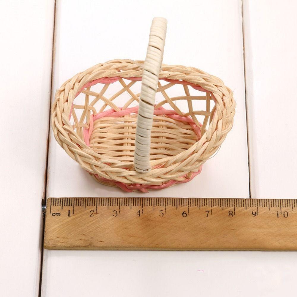 Beautiful Hand Made Flower Storage Basket Imitation Rattan Woven 8*5.5cm Storage Baskets 2 Colors Wicker Flower Basket