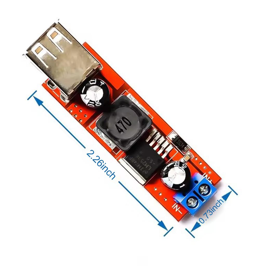 Double USB Step Down Power Supply Converter Board Module DC 9V-36V To 5V 3A Power Buck Converter for Mobile Phone Car Motorcycle
