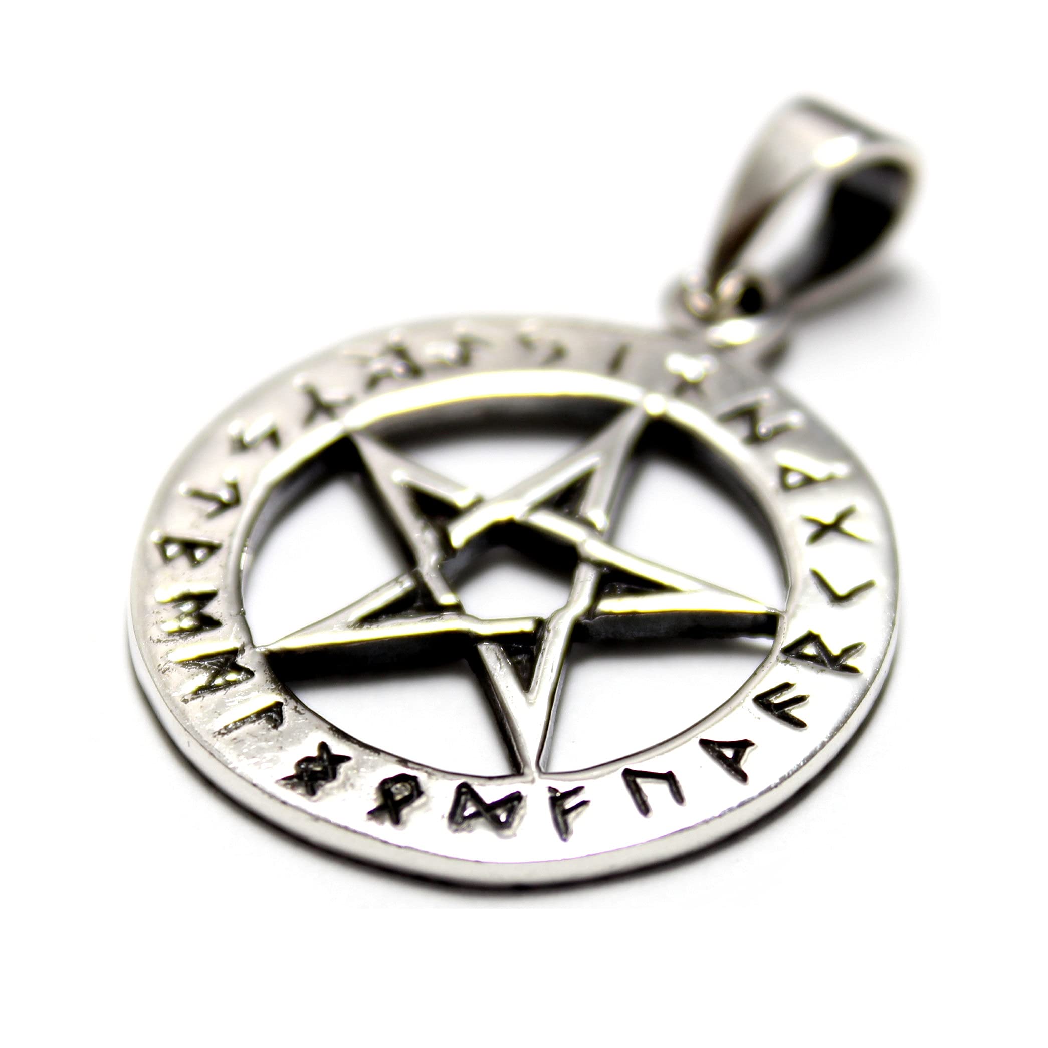 

Pentagram Star Pendant Top, Sterling Silver 925, Amulet