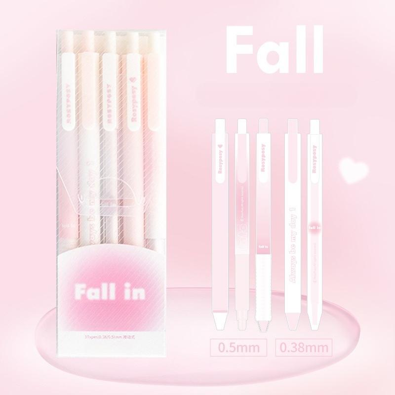 5 pièces/ensemble Ins simplicité Gel stylo coréen couleur unie 0.5MM noir mignon stylos belle papeterie stylos école étudiant/fournitures de bureau