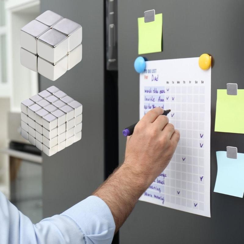 30 Buc Magneți Pătrați Formă Pătrate Magnetice pentru Sarcină Grea Magneți de Frigider Rezistenți la Temperatură Pentru Tablă Albă Frigider