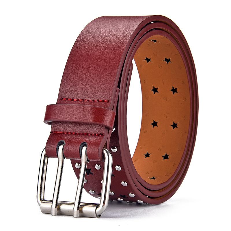 Pentagram Hollow Belt Hip Hop Punk Rivet Belt Casual Jeans Decorative Belt