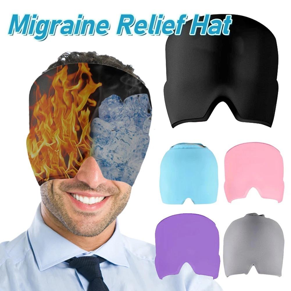 Migraine Hat Hot and Cold Compress Headgear Gel Ice Mask Relief Stretchable Physical Therapy Care Headgear for Men Women
