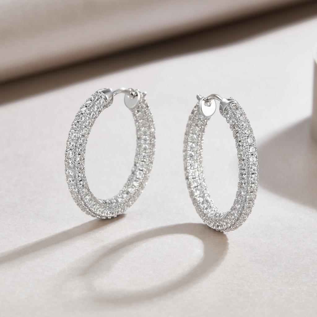 Big Earrings S925 Silver Earrings Moissanite Earrings Ear Jewelry