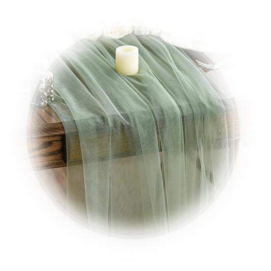 Tulle Table Runner Decorative Sheer Tablecloth Solid Color Table Runner Arch Aisle Veil for Bridal Shower Wedding Arch Dessert Table Decoration