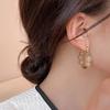 1 Pair Retro Colorful Beaded Hoop Earrings For Women Fashion Elegant Stud Earrings Jewelry Gift