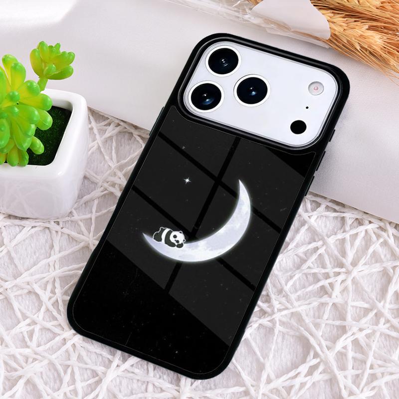 Cute Cartoon Panda Phone Case for iPhone 17 Air 16 15 11 12 14 13 Pro Max Shockproof Cover