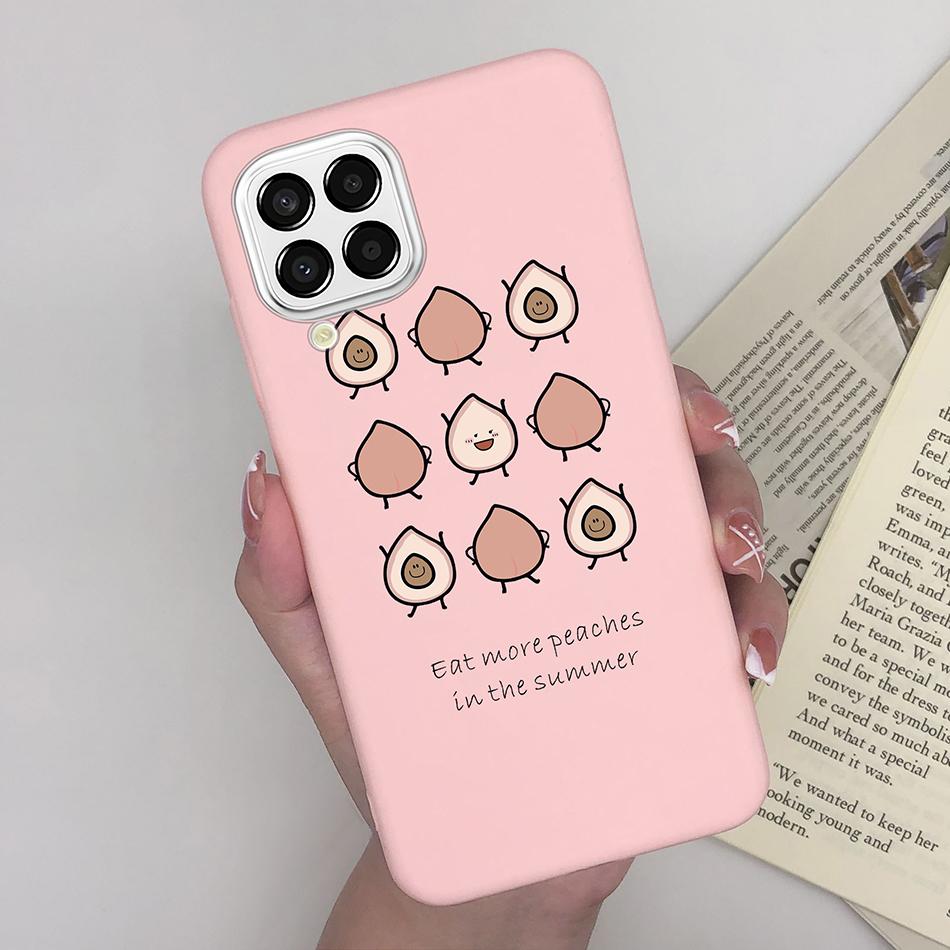 For Samsung Galaxy M33 5G Case Heart Cartoon Silicone Matte Shockproof Phone Cover For SamsungM33 GalaxyM33 M 33 Funda Shell TPU