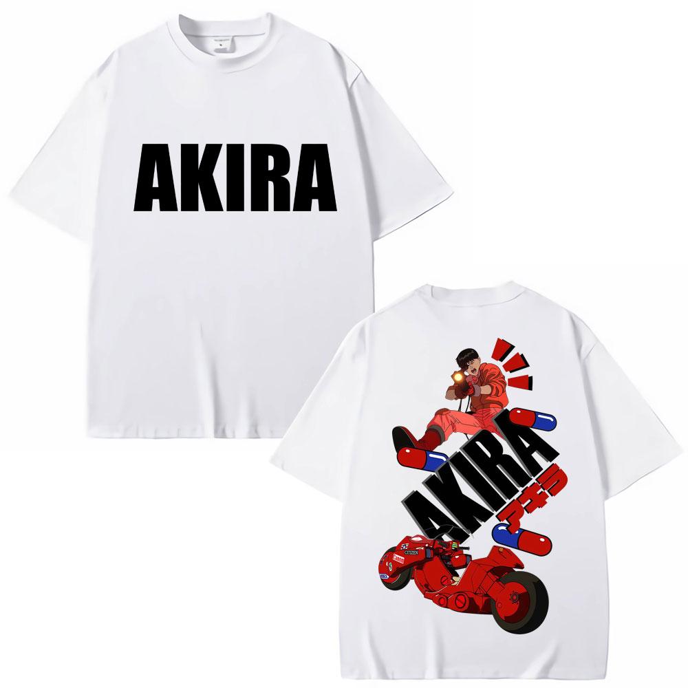 Japan Anime Akira Vintage T Shirt Science Fiction Movie Shotaro Kaneda T-shirts Breathable Cotton Casual Oversized Tee Shirt
