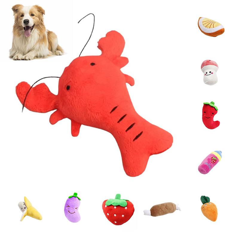 Food Dog Simulation Sound Plush Toy Pet Accessories Teeth Grinding Play Gift