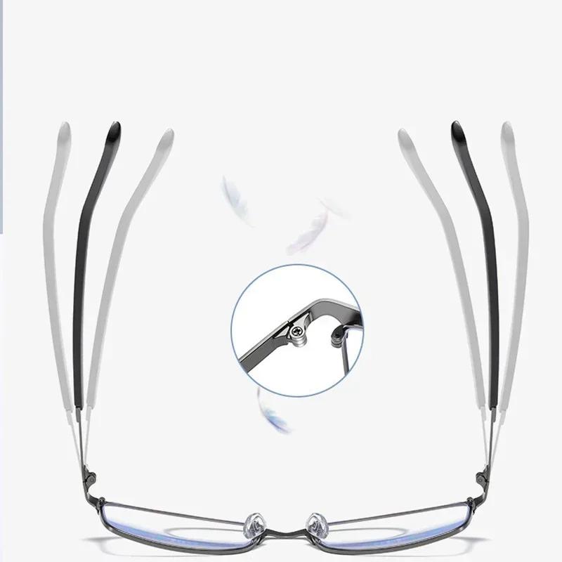Quadratische Metall Vollrand Lesebrille Herren Business Alterssichtigkeit Brille für Ältere Blaulichtschutz Augenschutz Brille
