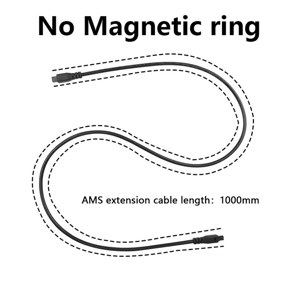 For Bambu Lab AMS Lite Extension Cable With Magnetic Ring Filter 1M 1.5M 2M 4pin Cables for Bambu Lab A1 A1mini 3D Printer Parts