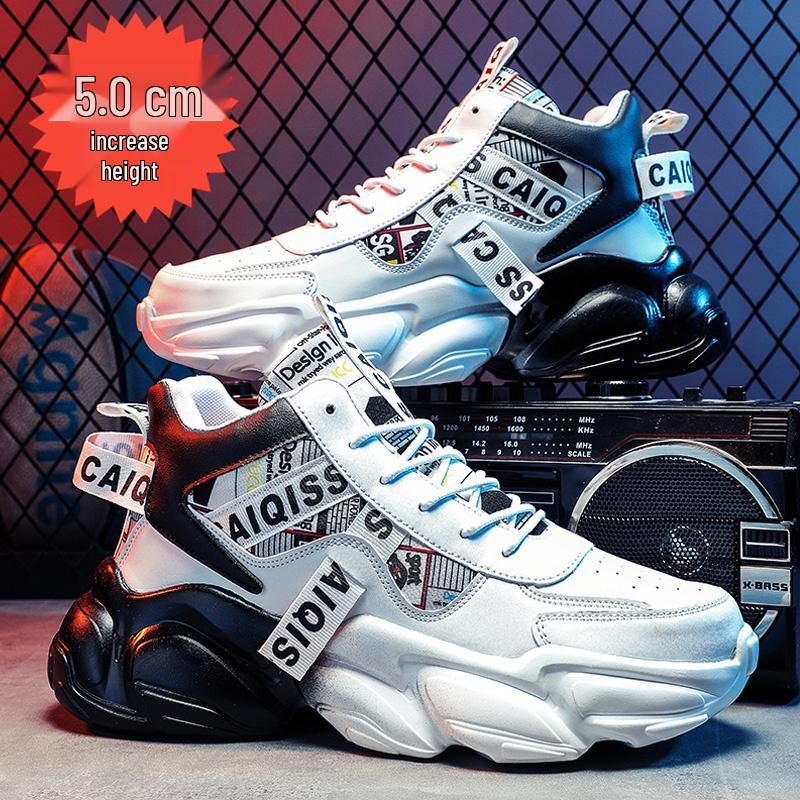 Putian Men's 2024 High-Top Basketball and Casual Running Sneakers with Thick Soles.