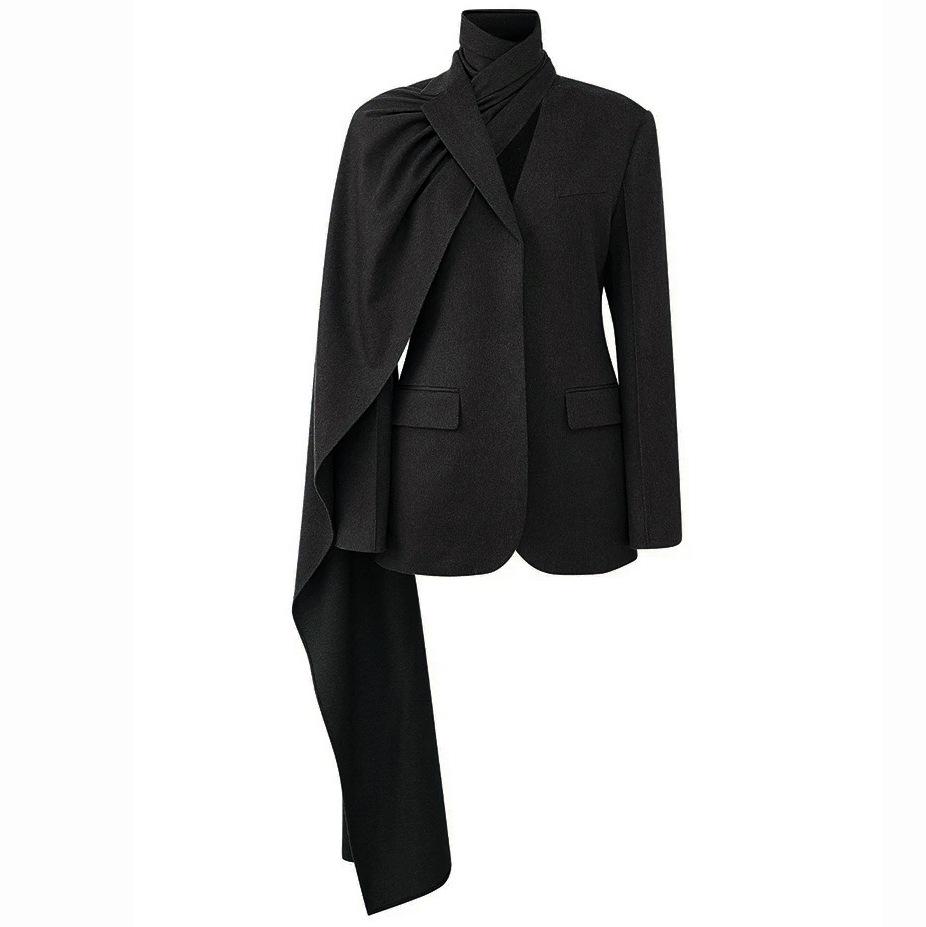 

Women s 26 New Style Cutout Scarf Jacket - Unique DIY Personality Design M