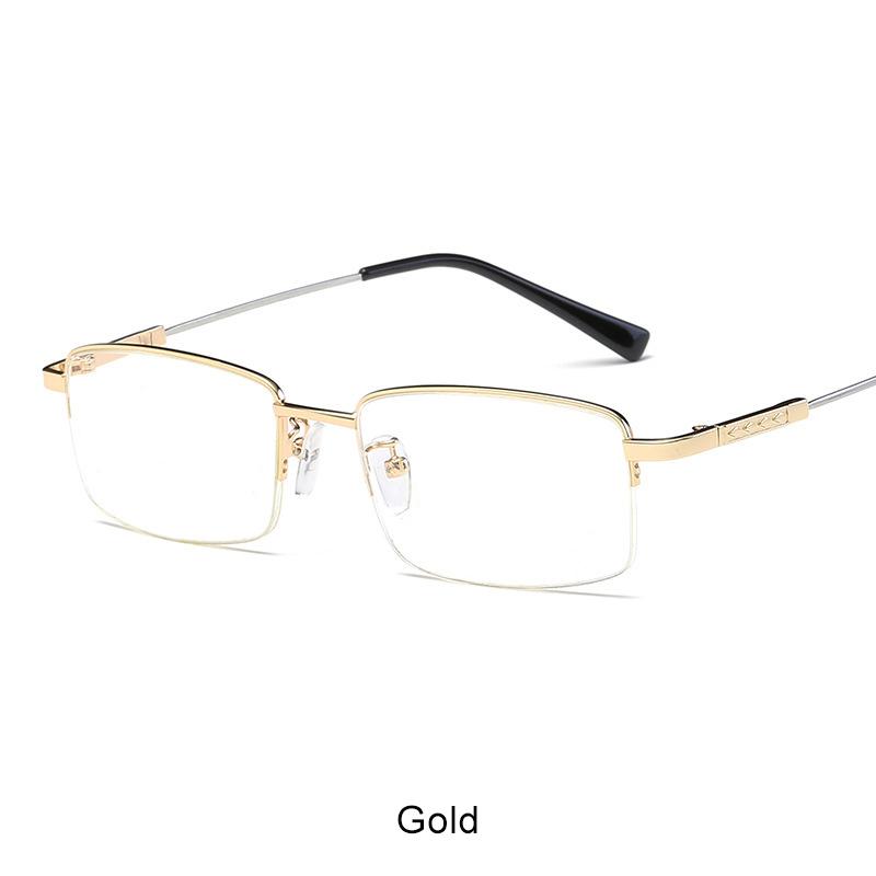Anti Blue Light Reading Glasses for Men Business Office Classic Women Memory Titanium Alloy Half Frame Presbyopic Glasses